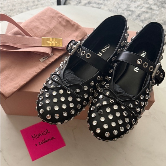 Miu Miu Rhinestone Ballerinas - Picture 4 of 13